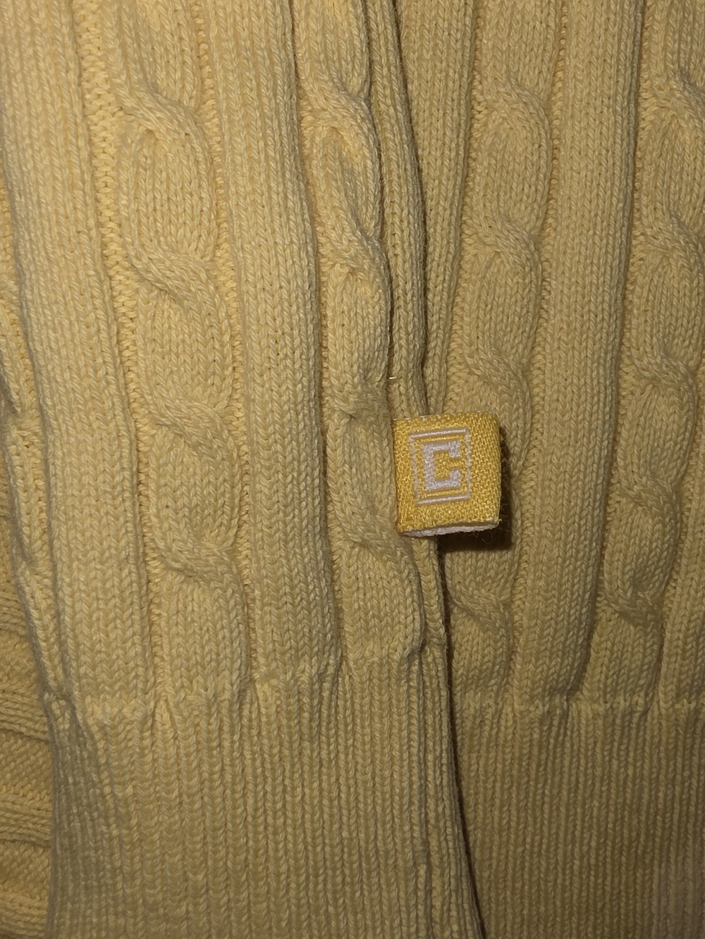 Chaps Women's Yellow Short-Sleeve V-Neck Cable Knit Top - Picture 7 of 7